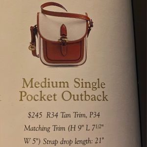 Dooney & Bourke Vintage MEDIUM Single Pocket Outback NEW W TAGS/Box! + Free Gift